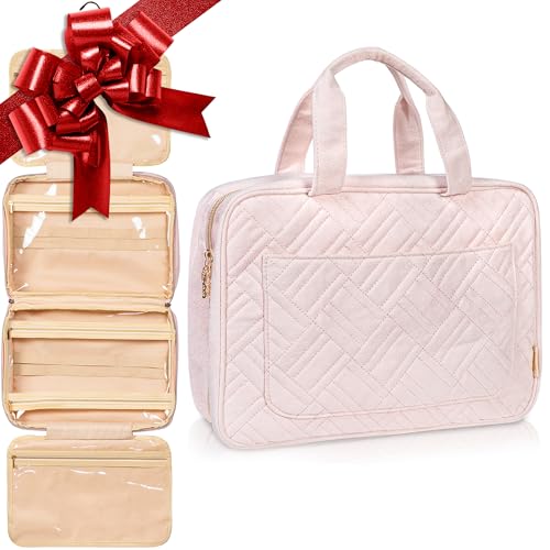 BOACAY Large Hanging Travel Toiletry Bag for Women, Makeup Bag, Bathroom & Shower Organizer Kit for Accessories, Cosmetics, Essentials - Image 1