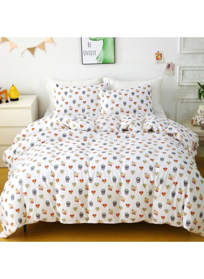 Ivellow Queen Duvet Cover Set Dog Animal White 100% Cotton Duvet Cover for Kids Cute Bedding Set 3Pcs Ultra Soft Breathable Kids Duvet Cover Patterned Cartoon Comforter Cover Boys Girls Toddler Teen - Image 2