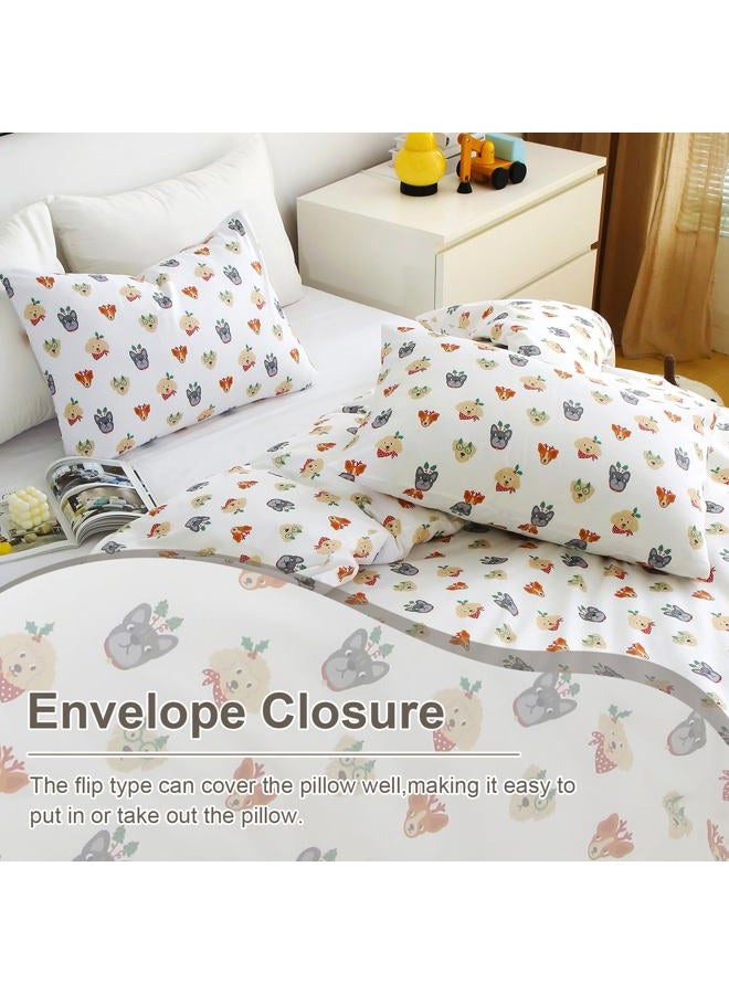 Ivellow Queen Duvet Cover Set Dog Animal White 100% Cotton Duvet Cover for Kids Cute Bedding Set 3Pcs Ultra Soft Breathable Kids Duvet Cover Patterned Cartoon Comforter Cover Boys Girls Toddler Teen - Image 5