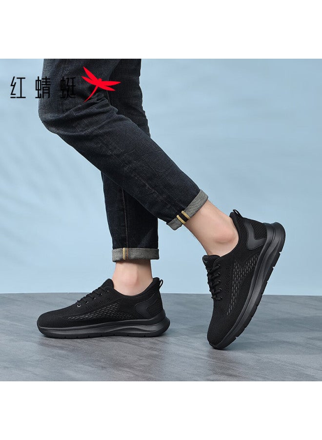 Red Dragonfly Flash Running Shoes Men's Comfortable Lightweight Breathable Outdoor Mesh Sneakers C02104051s Black Size 40