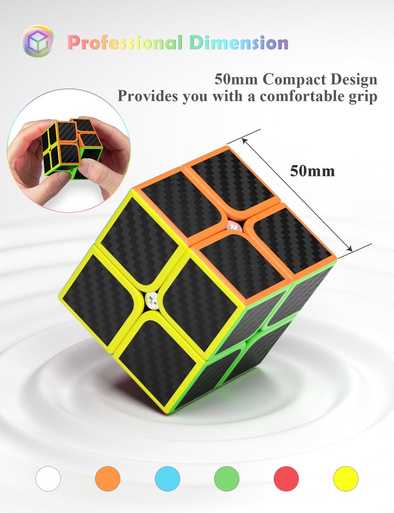 ROXENDA 2 x 2 Speed Cube, Speed Cube 2 x 2 x 2 Super Durable Carbon Fiber Adhesive with Vivid Colours (2 x 2 x 2) - Image 2