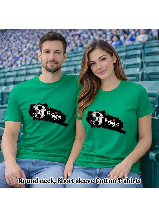 PRINTSHOP4ME Portugal Unisex Adult T-Shirt - Short Sleeve Round Neck Cotton Tshirt for Men and Women - Soft and Comfortable - Gift for Football Fans - Image 4