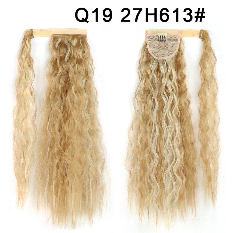 Generic Xuchang Magic Tape Corn Curly Ponytail Extension Q19  27H613#