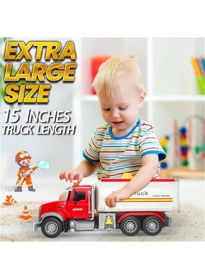 Tanker Truck Toys for Kids with Water Spraying Pump,15 Tow Truck Music Sound and Light for Toddlers Boys Ages 3 4 5 6 - Image 5