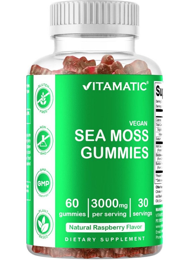 Vitamatic عبوة 2 من حلوى الطحالب البحرية الأيرلندية 3000 ملغ 60 حلوى نباتية مصنوعة من عشب البلادر و جذر البردوك مكمل الطحالب لدعم الغدة الدرقية والطاقة والمناعة - Image 5