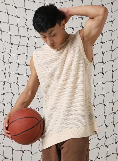 هوبرهولمي كنزة رجالي كبيرة من الأكريليك باللون الأبيض