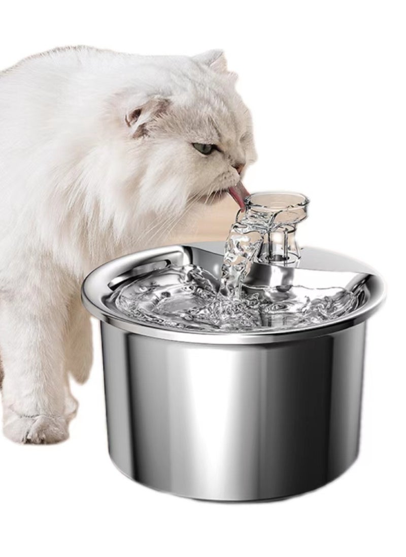 LAPET Pet Water Fountain 304 Stainless Steel, 2L Automatic Water Dispenser with Ultra-Quiet Pump with Filters Drinking Bowl for Cats  - Image 1