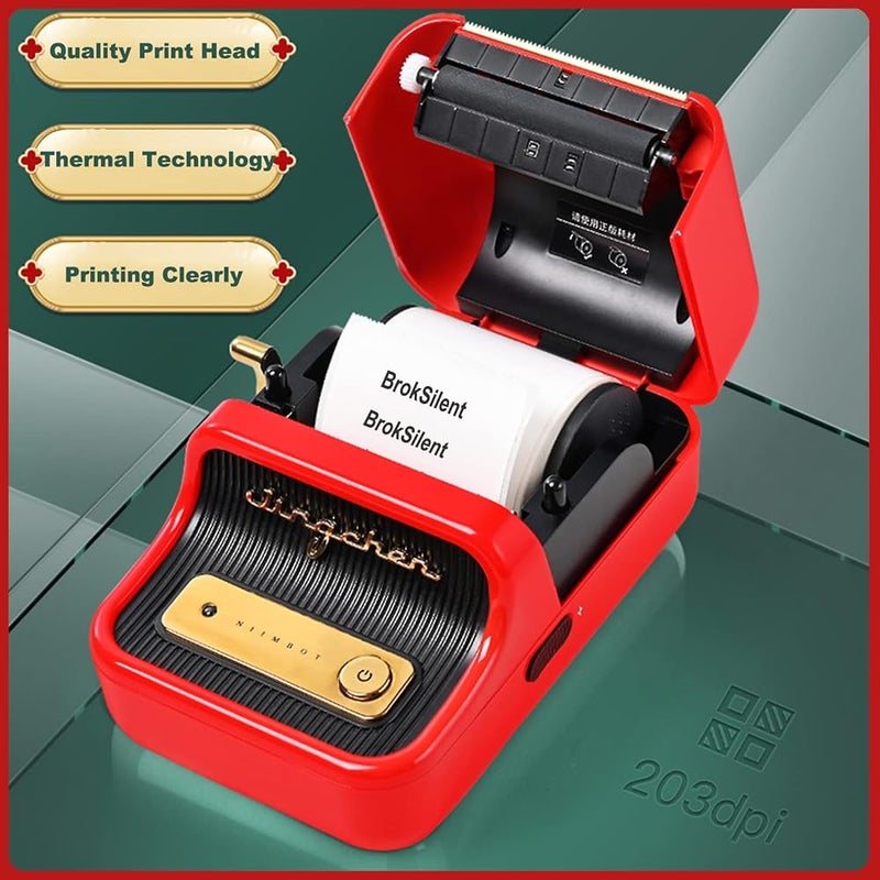 NIIMBOT B21 Label Maker Machine with Tape, Mini Desktop Label Printers, Wireless Portable Bluetooth Thermal Small Barcode Label Printer for Mobile Phone (Red) - Image 2
