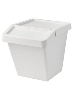 Zaboon Waste Sorting Bin With Lid, White, 60 L  - Image 1