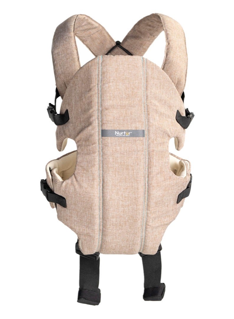 Nurtur Dove Deluxe Infant Baby Carrier – Premium Fabric, Dual-Facing Comfort, Adjustable Cushioned Straps, & Built-In Baby Bib - Nude  - Image 1
