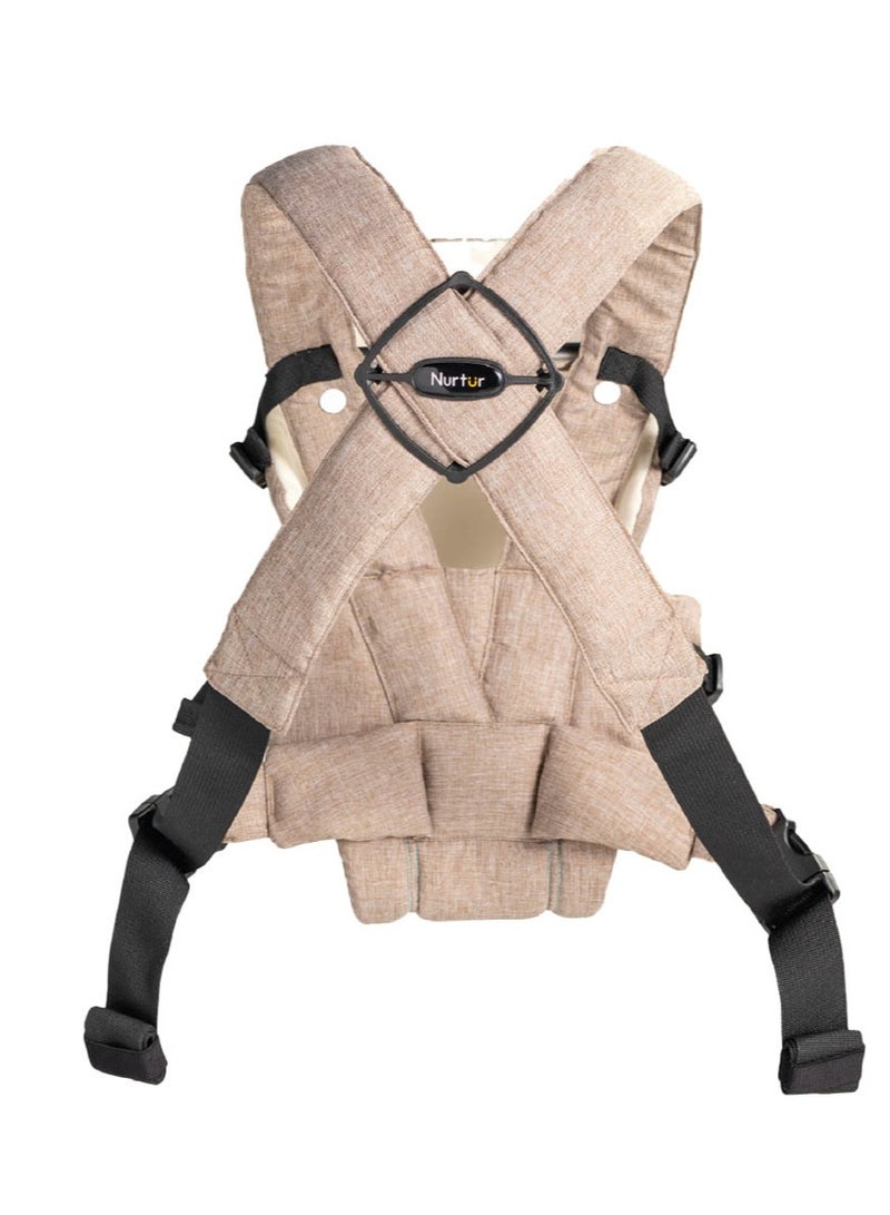 Nurtur Dove Deluxe Infant Baby Carrier – Premium Fabric, Dual-Facing Comfort, Adjustable Cushioned Straps, & Built-In Baby Bib - Nude  - Image 3