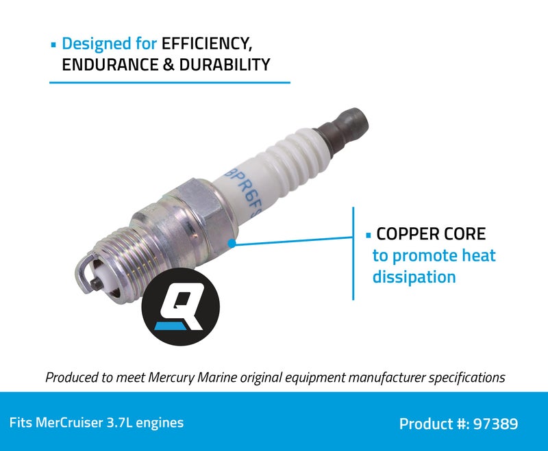 Quicksilver 97389 NGK BPR6FS Standard Spark Plug, 1-Pack - Image 2