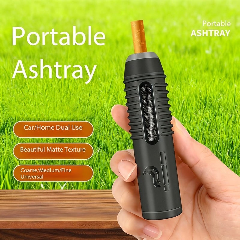 Car Ashtray Set With 3 Cigarette Holders Compact Dual Anti Smoke Design For Car And Home Use Road Trip Essential Threaded Attachment Black - Image 3