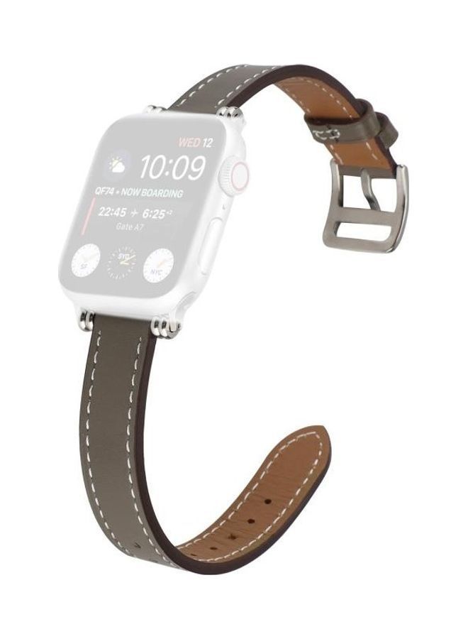 NIBEMINENT Beads Style Replacement Watchband For Apple Watch Series 7 45mm/6 & Se 5 4 44mm/3 2 1 42mm Grey - Image 2