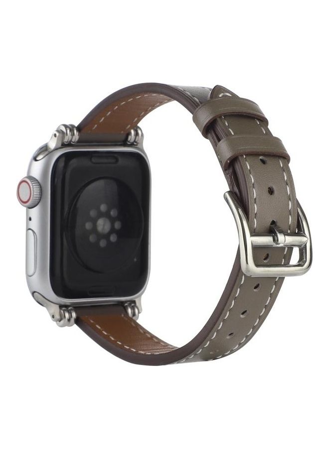 NIBEMINENT Beads Style Replacement Watchband For Apple Watch Series 7 45mm/6 & Se 5 4 44mm/3 2 1 42mm Grey - Image 3