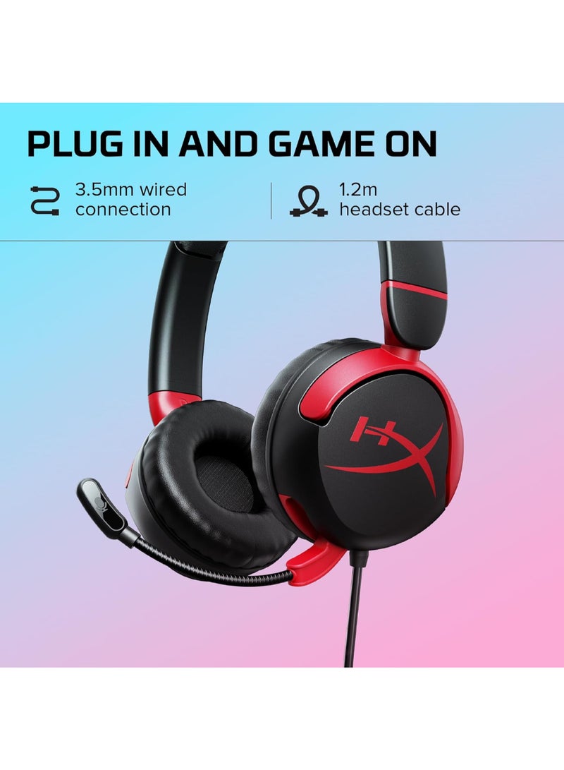 HYPERX Cloud Mini Wired Headset - Black/Red - Image 3