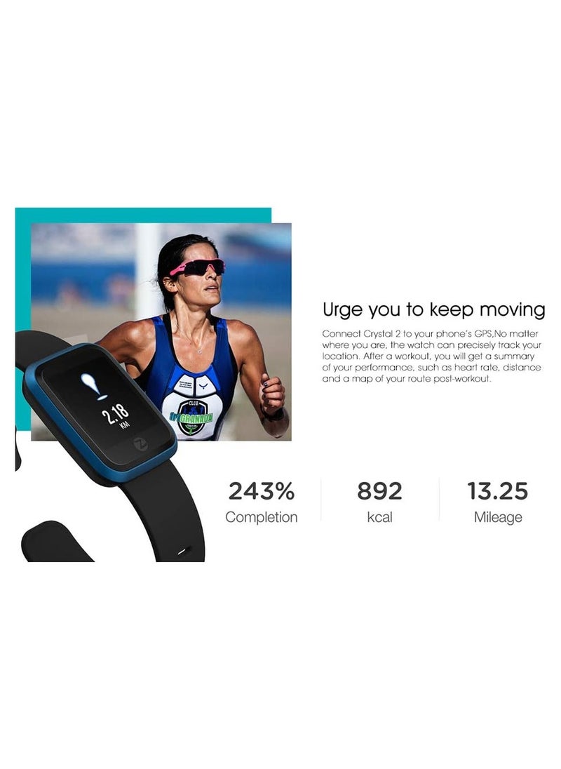 W4YOU - Smart Watch Sport Band Smart Watches Zeblaze Crystal 2 Smart Watch Men HR Monitor All Day Activity Tracking 3D Dynamic UI 29 inch Screen Smartwatch for Android iOS,Colour Name - Image 1