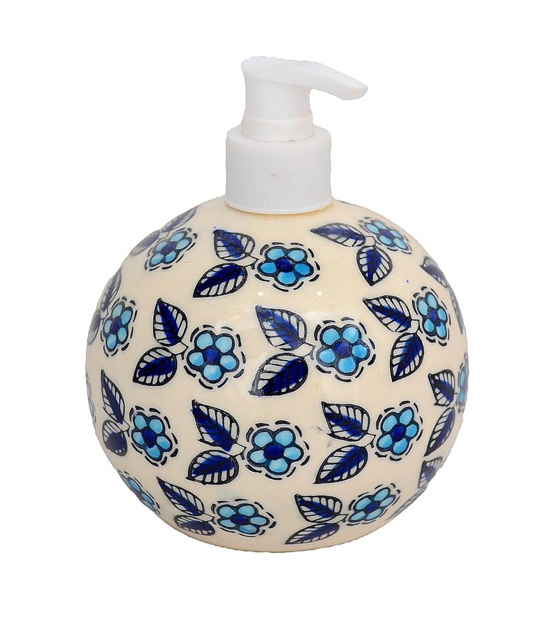 Skywalk Hand Painted Ceramic Liquid Soap Dispenser for Bathroom and Kitchen 250 Ml SWKA-1267
