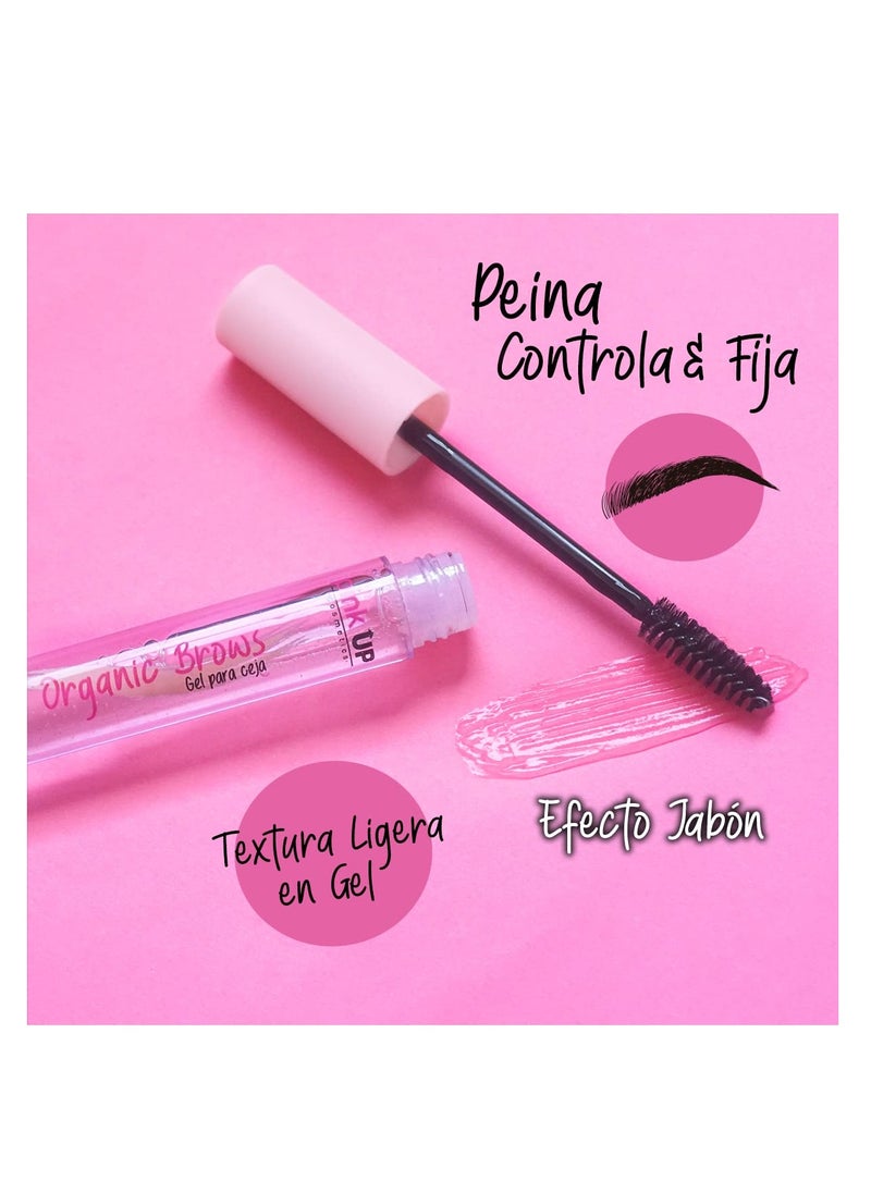 Pink Up - Organic Brows| Eyebrow Gel | Brow Gel| Clear Mascara | Transparent gel to comb the eyebrows| Provides definition and volume| Maximum fixation| Model PKOE01 - Image 1
