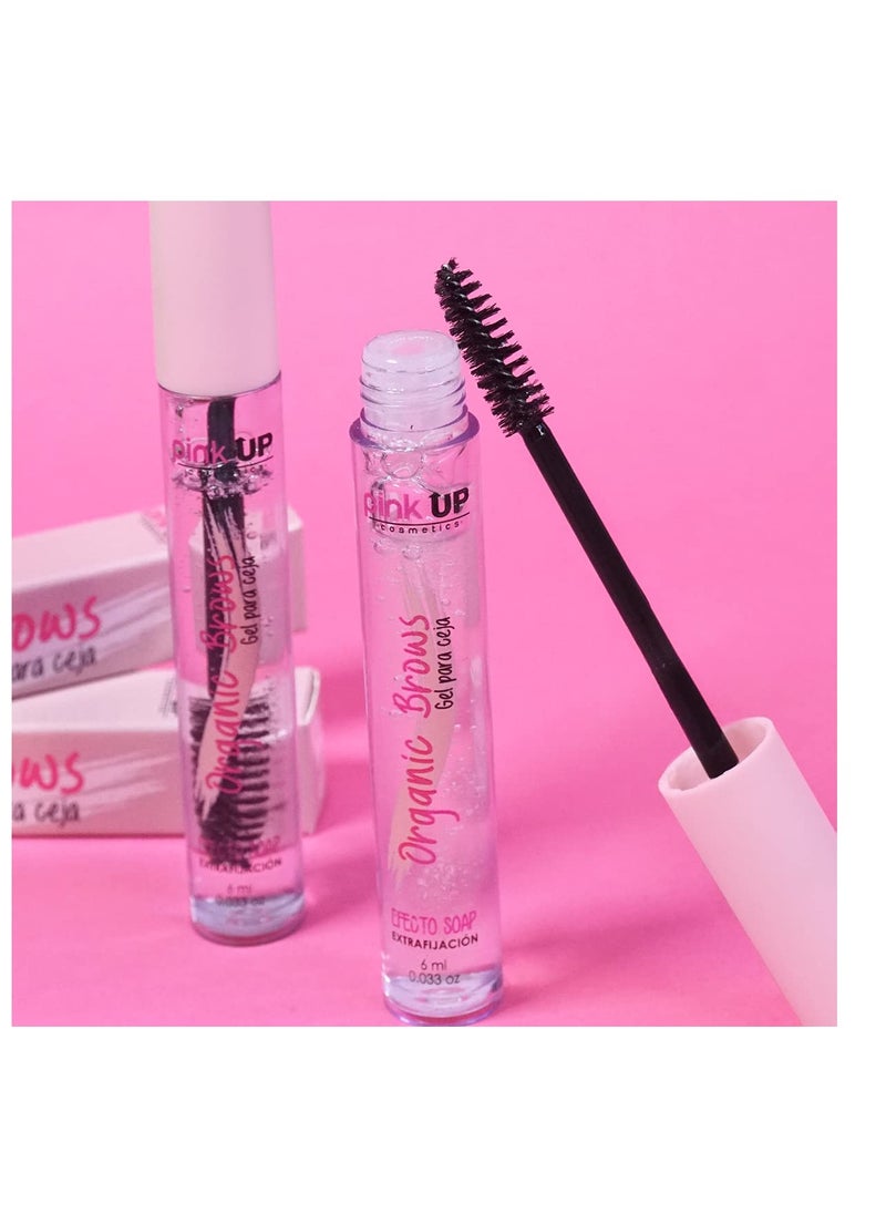 Pink Up - Organic Brows| Eyebrow Gel | Brow Gel| Clear Mascara | Transparent gel to comb the eyebrows| Provides definition and volume| Maximum fixation| Model PKOE01 - Image 1