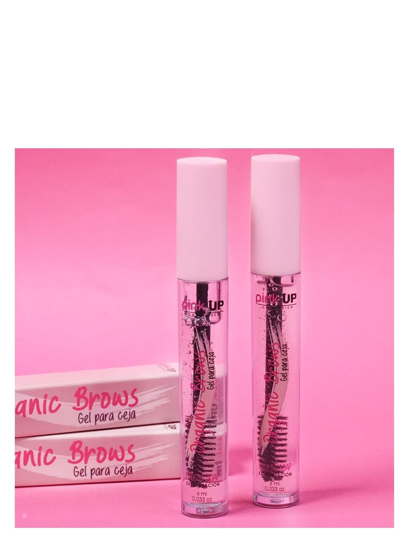 Pink Up - Organic Brows| Eyebrow Gel | Brow Gel| Clear Mascara | Transparent gel to comb the eyebrows| Provides definition and volume| Maximum fixation| Model PKOE01 - Image 1