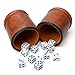 RERIVER Brown PU Leather Dice Cup Set Felt Lined Dice Shaker with 6 Dice for Liars Farkle Yahtzee Game 2 Pack - Image 2