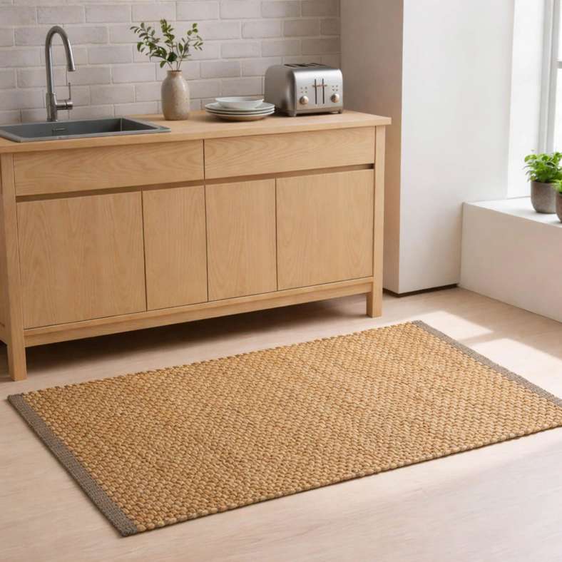 Pan Home سجادة جوت مصنوعة يدويًا طبيعية 60x90 سم - Image 1