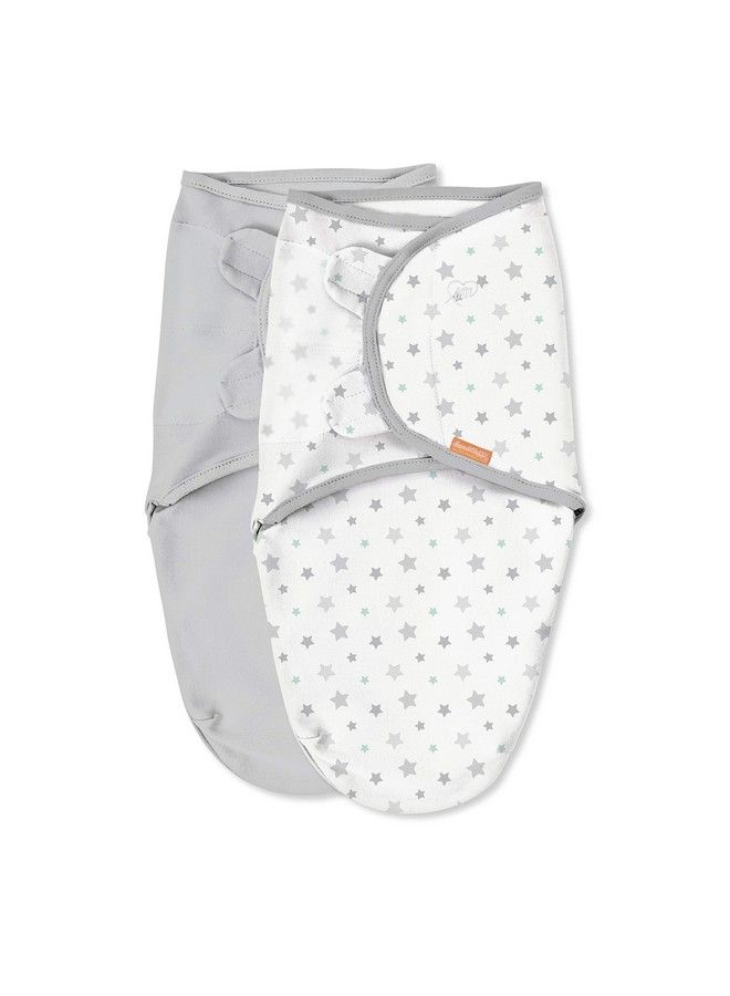 SwaddleMe لفائف عضوية أصلية حجم صغير/متوسط 0-3 أشهر 2 عبوة (سماء مرصعة بالنجوم) - Image 1