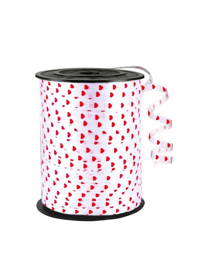 WFAUIBR Red Valentines Day Ribbon -100 Yards | Valentines Ribbons for Crafts | Red Heart Ribbon for Crafts | Red Heart Curling Ribbon for Valentines Day Decorations | Valentines Day Gift Ribbon - Image 1