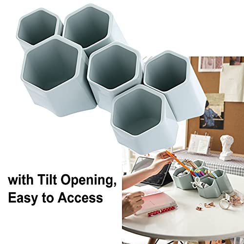 BTSKY Creative Pen Holder, Pen Container, Brush Pot, Combination Desktop Storage Organizer Desk Decoration, Multifunctional Creative Hanging Planter Holder(Green) - Image 2