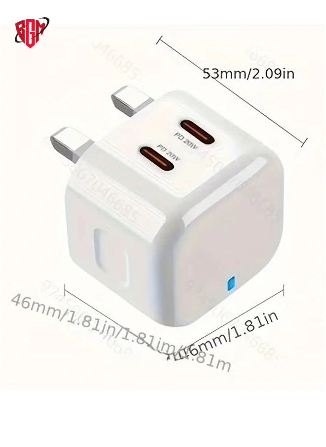 BGM - 20W USB-C Fast Charger (UK) USB-C Plug Compatible with iPhone 15/14/13/12/11 Pro Max/Plus/X/XS/XR/8, SE 2020, iPad Pro/Air/Mini, AirPods Pro, Samsung Galaxy - Image 1