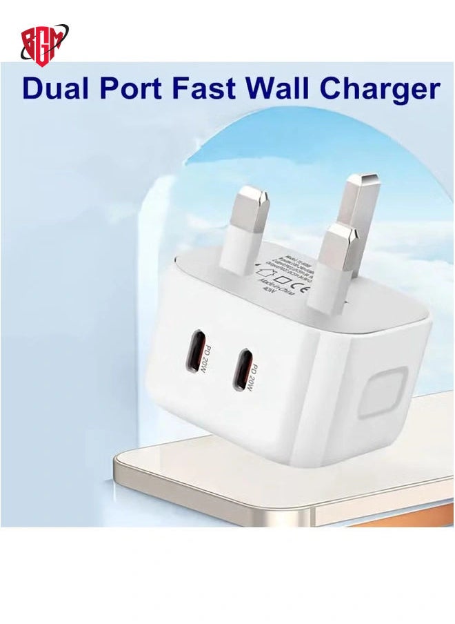 BGM - 20W USB-C Fast Charger (UK) USB-C Plug Compatible with iPhone 15/14/13/12/11 Pro Max/Plus/X/XS/XR/8, SE 2020, iPad Pro/Air/Mini, AirPods Pro, Samsung Galaxy - Image 1