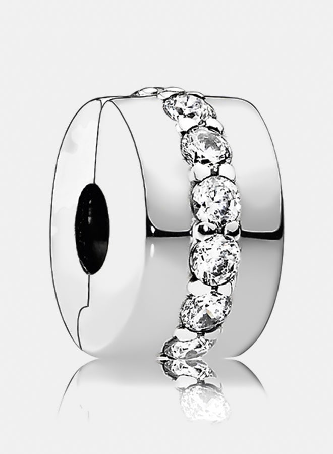 Silver Clip with Clear Cubic Zirconia
