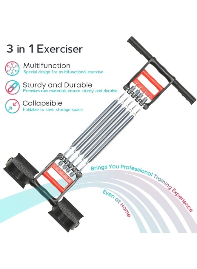 Generic Ultimate Power 3 in 1 Adjustable Chest Exerciser with 5 Springs, Hand Grip Strengthener, Pedal Pull Rope Belt, Home Fitness Equipment for Exercise, Finger, Waist, Arms, Slimming. - Image 5