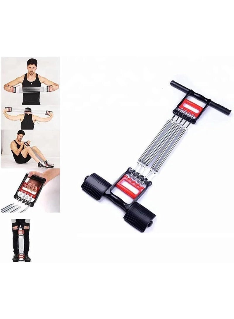 Generic Ultimate Power 3 in 1 Adjustable Chest Exerciser with 5 Springs, Hand Grip Strengthener, Pedal Pull Rope Belt, Home Fitness Equipment for Exercise, Finger, Waist, Arms, Slimming. - Image 2