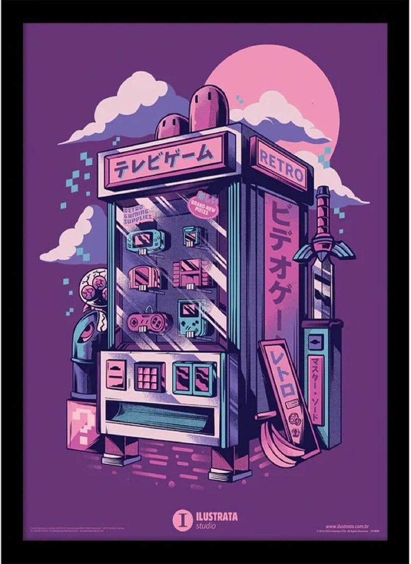 Pyramid Pyramid Ilustrata Retro Vending Machine 30 X 40cm 38mm Deep Canvas 