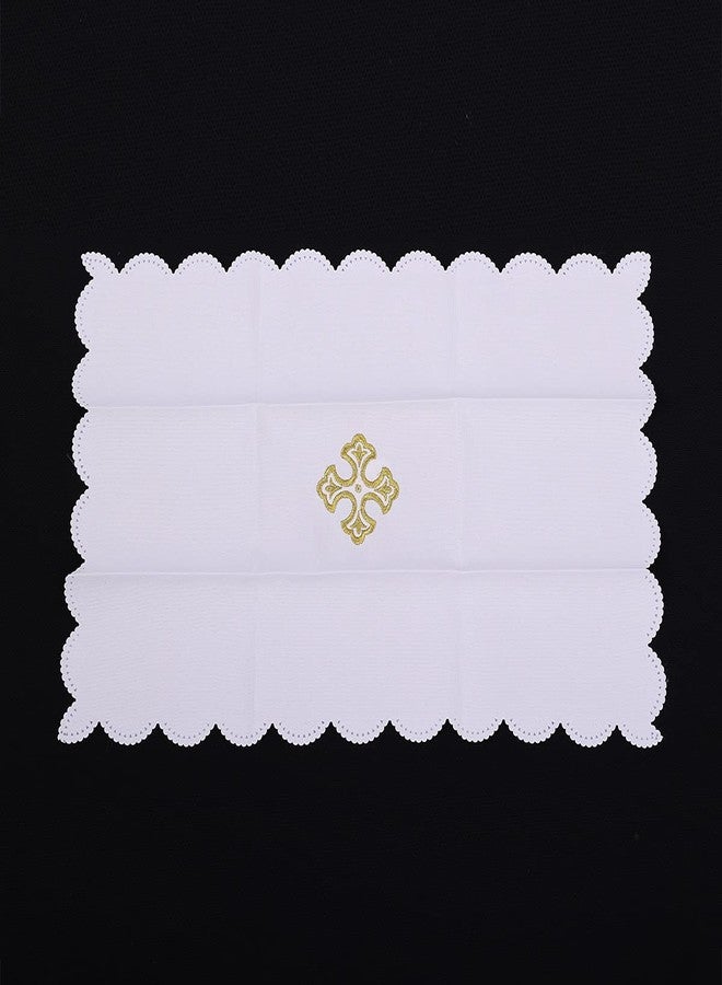 BLESSUME Church Mass Altar Cloth Purificator Cloth Cross Embroidery (White 3 - Image 4