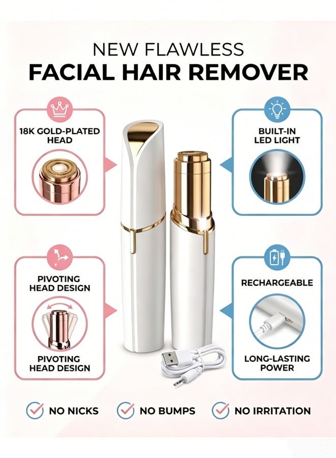 Women's Electric Eyebrow Trimmer, Small Facial Hair Removal Device, USB Rechargeable Hair Removal Device - Image 5