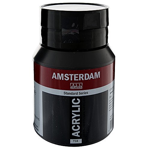 AMSTERDAM Tarens T1772-735-2 Acrylic Paint, Amsterdam Acrylic Color, Oxide Black, 16.9 fl oz (500 ml) - Image 1