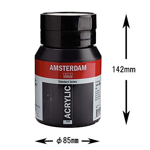 AMSTERDAM Tarens T1772-735-2 Acrylic Paint, Amsterdam Acrylic Color, Oxide Black, 16.9 fl oz (500 ml) - Image 4