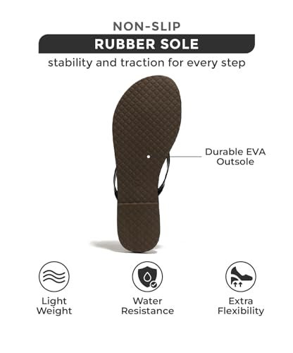 Project Cloud Flip Flops for Women - Memory Foam Flats Summer Sandals for Women 2025 - Vegan Leather Lightweight Womens Sandals Summer Beach Essentials Slides (Foundations, BlkPat, 5.5) - Image 4