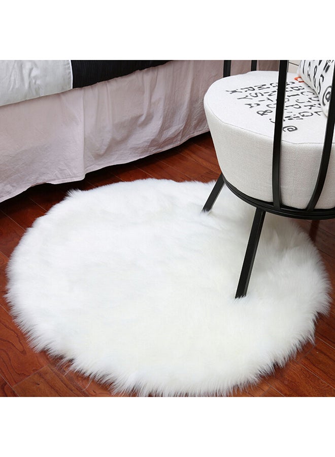 Aknur Warm Wool Chair Rug White 45cm - Image 2