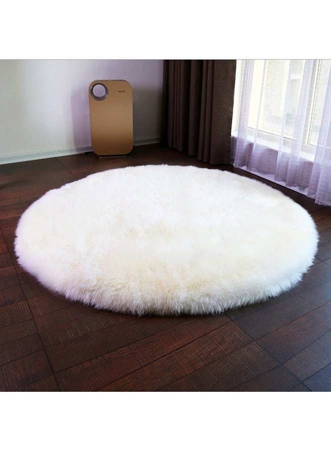Aknur Warm Wool Chair Rug White 45cm - Image 3