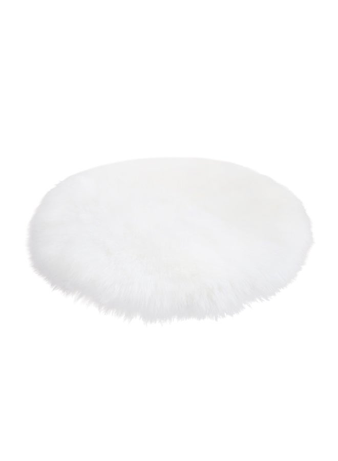 Aknur Warm Wool Chair Rug White 45cm - Image 1