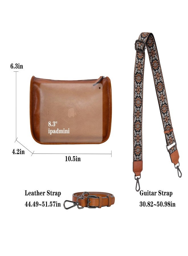 HESHE Genuine Leather Crossbody Bags for Women Vintage Hobo Shoulder Handbags with Two Adjustable Straps Designer Medium Size Travel Purse (Light Brown) - Image 5
