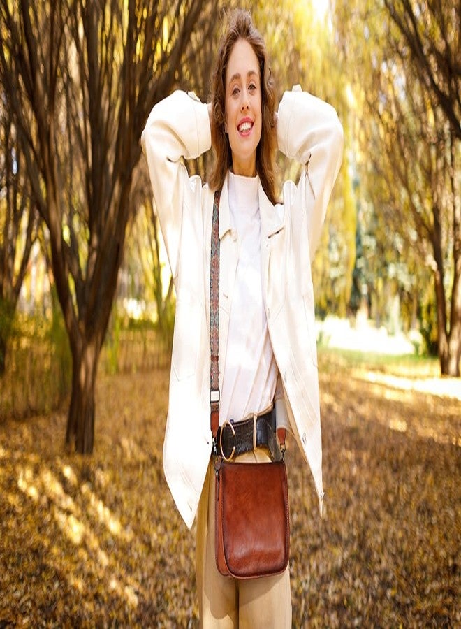 HESHE Genuine Leather Crossbody Bags for Women Vintage Hobo Shoulder Handbags with Two Adjustable Straps Designer Medium Size Travel Purse (Light Brown) - Image 3