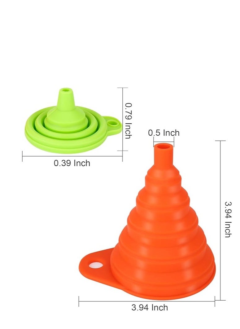 Generic 4Pcs Silicone Collapsible Funnel Kitchen Mini Foldable for Filling Bottles Water Bottle Liquid Powder Transfer Portable Gadgets -Mixed Color  - Image 2