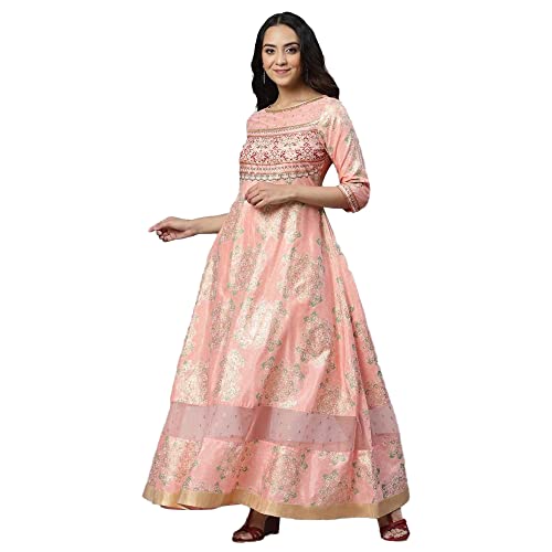 Aurelia Women Pink Salt Geometric Printed A-Line Ankle Length Dress_22Aua12667-506147_Xs - Image 3