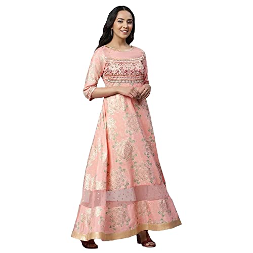 Aurelia Women Pink Salt Geometric Printed A-Line Ankle Length Dress_22Aua12667-506147_Xs - Image 1