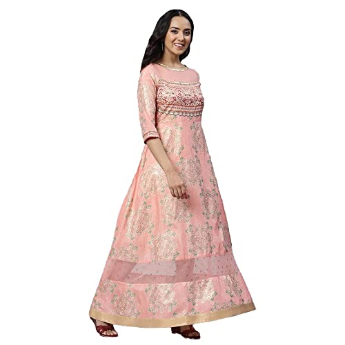 Aurelia Women Pink Salt Geometric Printed A-Line Ankle Length Dress_22Aua12667-506147_Xs - Image 4